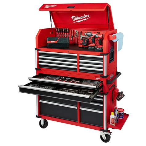 46 in. rolling steel chest and cabinet combo|Milwaukee 46 in. 18.